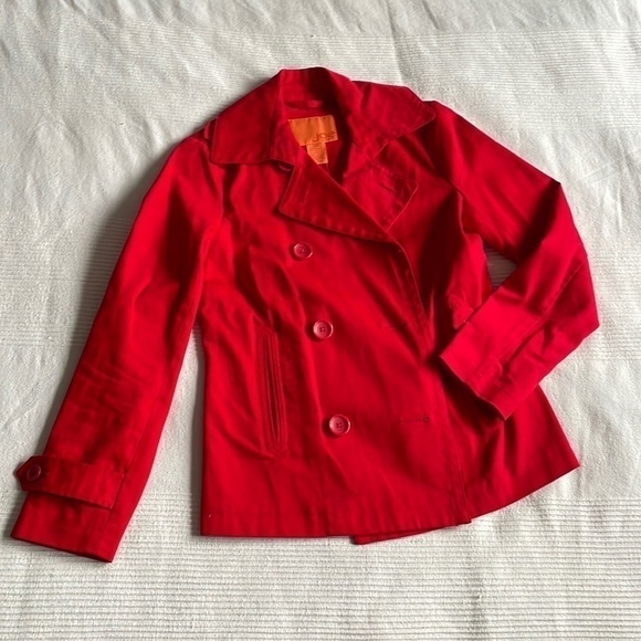 JOE Fresh Red Cotton Pea Coat Size Small - Picture 1 of 9